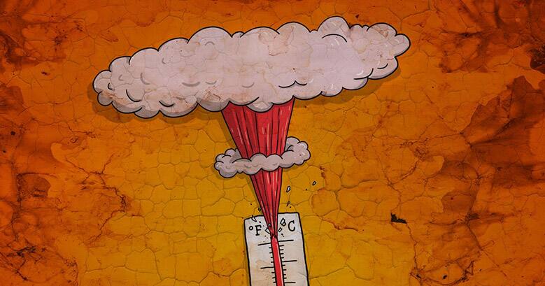A thermometer exploding