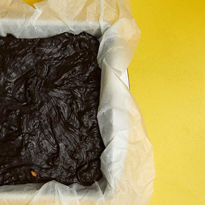 Step 3 Fudge mixture spread out in pan