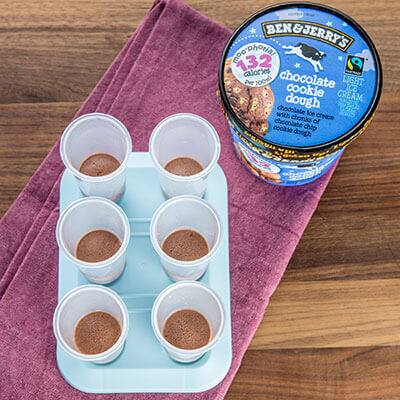 Pint of Chocolate Cookie Dough and pop cups