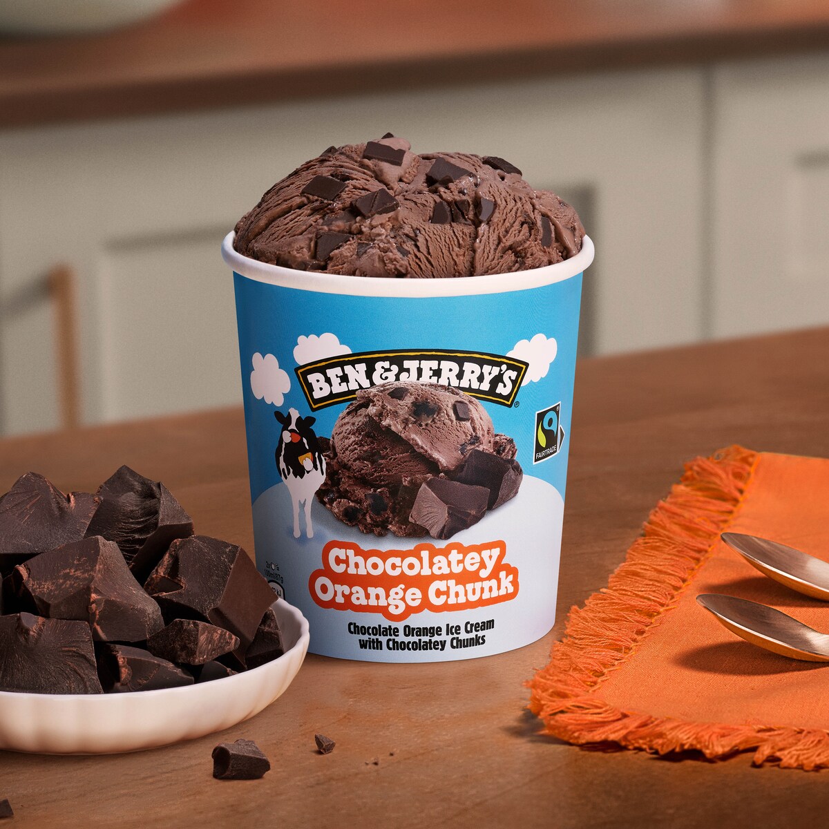 Chocolatey Orange Chunk Ice Cream - Tub 3 / 4