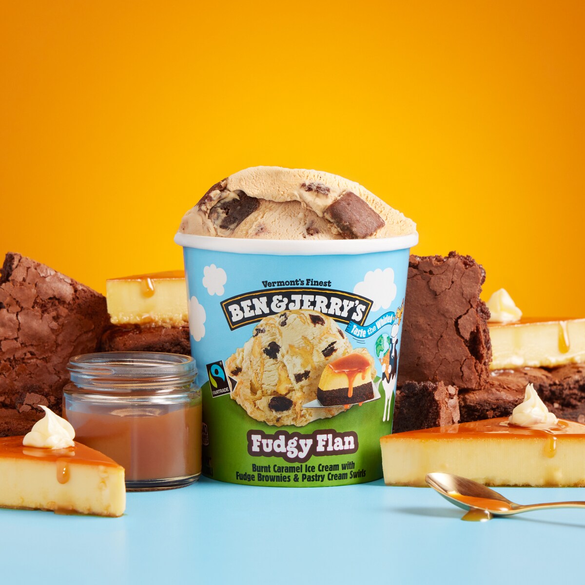 Fudgy Flan Ice Cream - Pint 3 / 4