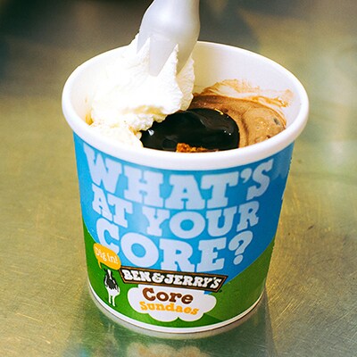 Topping the ice cream off with whip cream