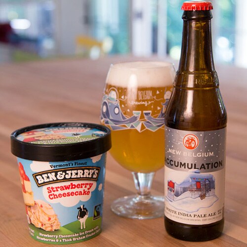 Accumulation White IPA and Strawberry Cheesecake