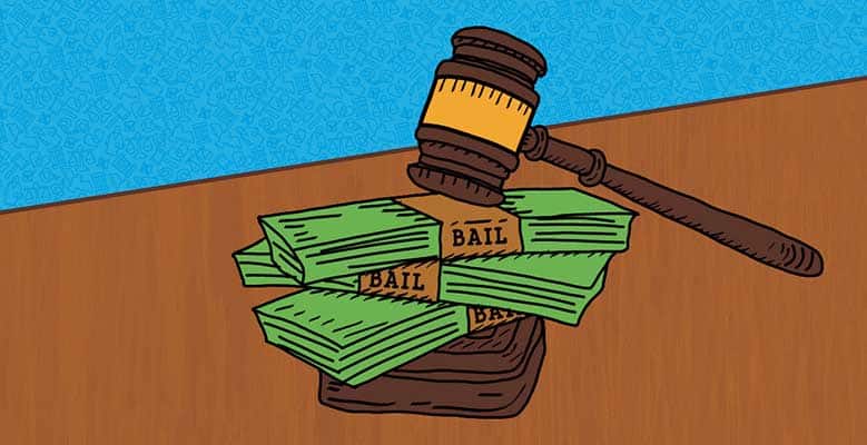 Image of money wrapped with a bail label