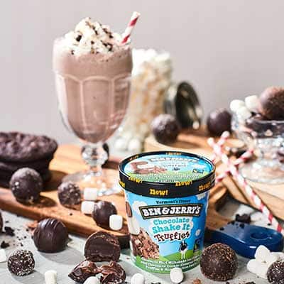 A pint of Ben & Jerry's Chocolate Shake-It Truffles