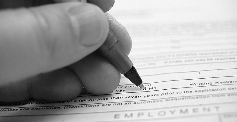 Ban the box, job application