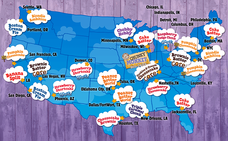 favorite flavor by city map