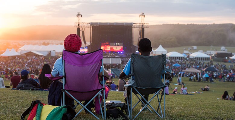 Festival-goers at the Many Rivers to Cross Festival