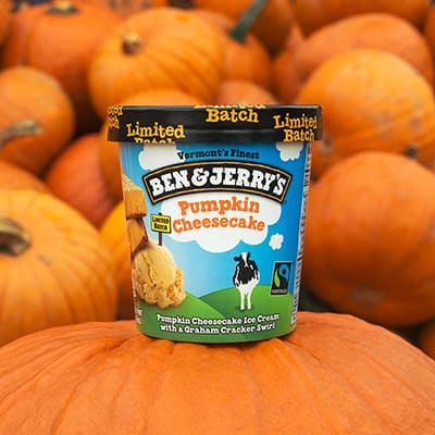 A pint of Ben & Jerry's Pumpkin Cheesecake