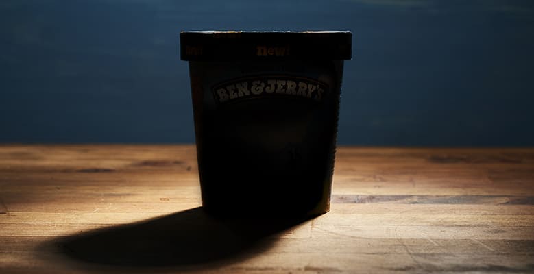 Pint of Ice Cream in the dark