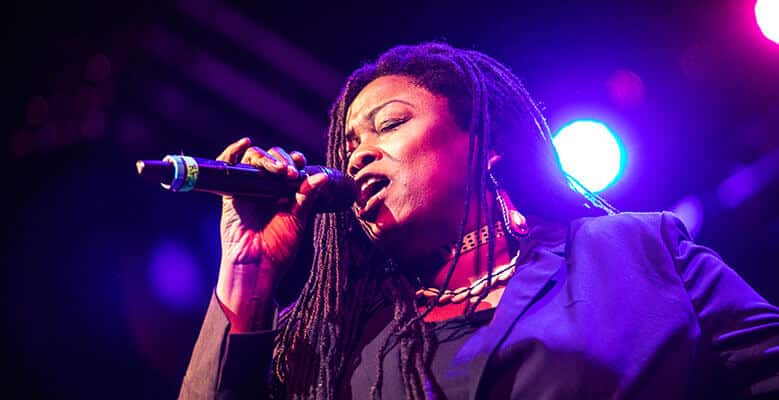 Singer singing at Poor People’s Campaign 