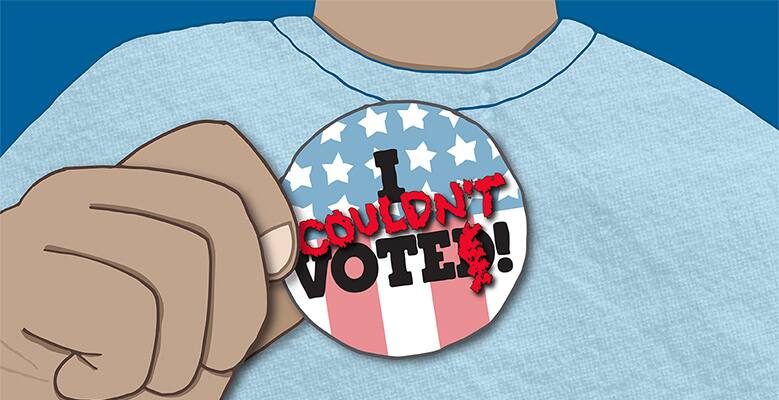 I couldn't vote illustration, Ben & Jerry's