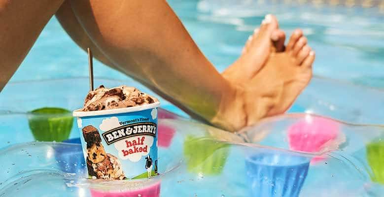 Ben & Jerry's Half Baked on a float