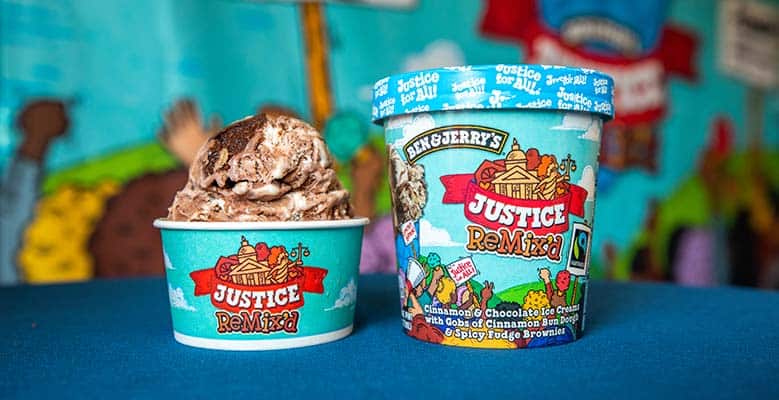 Pint of Ben & Jerry's Justice ReMix'd ice cream.