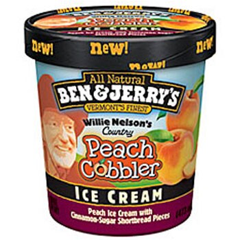 A Pint of Ben & Jerry's Peach Cobbler Ice Cream