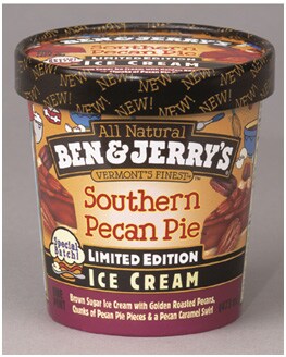 A pint of ben and jerrys southern pecan pie