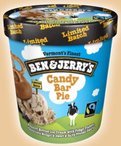 A pint of Ben & Jerry's candy bar pie Ice Cream