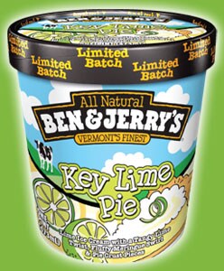 A pint of Ben & Jerry's key lime pie Ice cream
